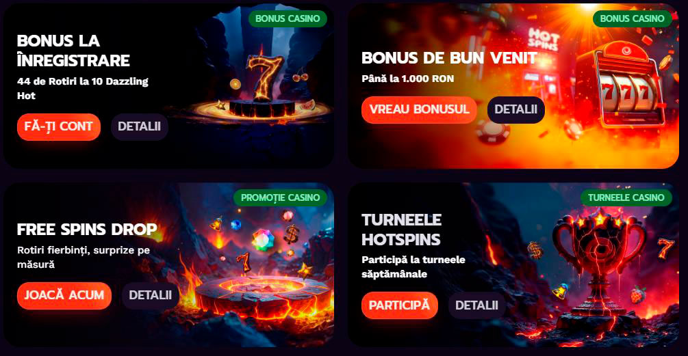 bonus la cazinoul Hotspins