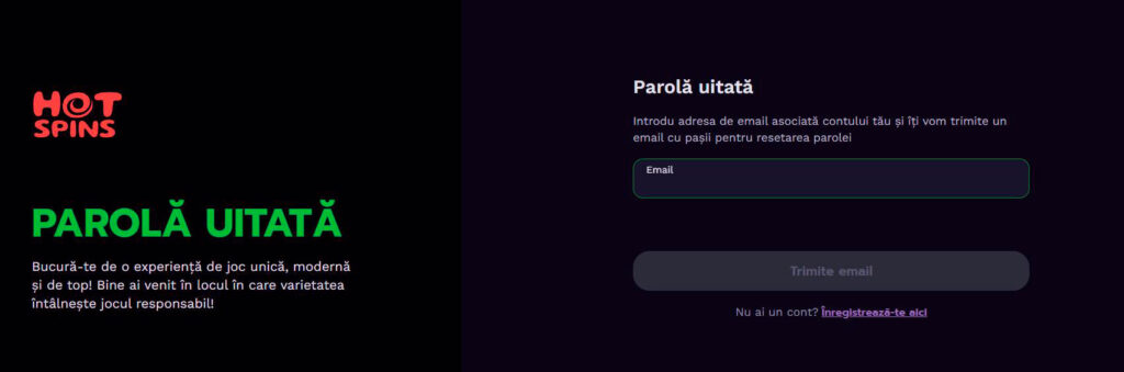 hotspin-uri pentru parola uitată